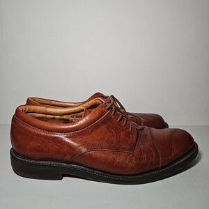 Men's Johnston & Murphy Passport Oxford Shoes 9M Brown Leather Cap-toe Italy